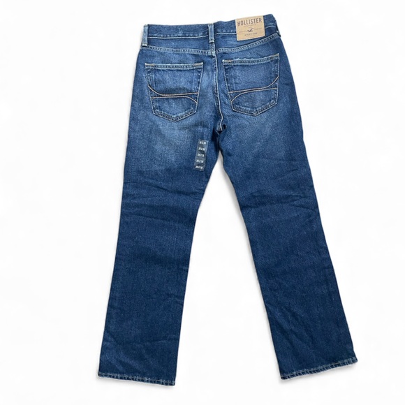 Hollister Heavyweight 100% Cotton Navy boot cut Demin Vintage Fade No Stretch - Picture 2 of 12